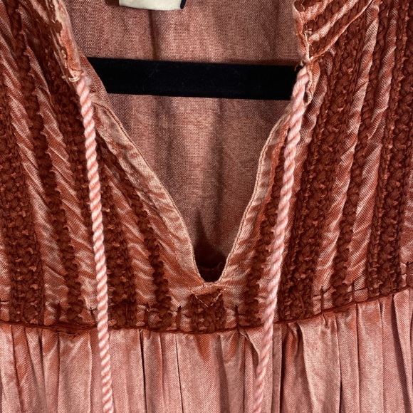 Rachel Zoe Sun Washed Salmon Embroidered Sleeveless Boho Swing Tank Size‎ Small - Picture 10 of 13